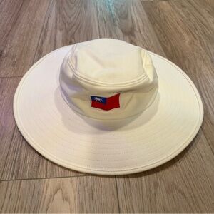 Cream Wide Brim Hat with Taiwan Flag Patch